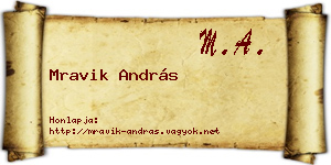 Mravik András névjegykártya
